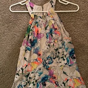 Halter express white floral colorful dress